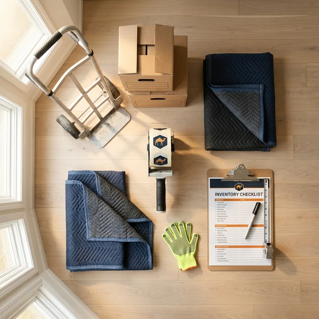 Professional moving supplies and packing materials layout for Ponchatoula residential relocations